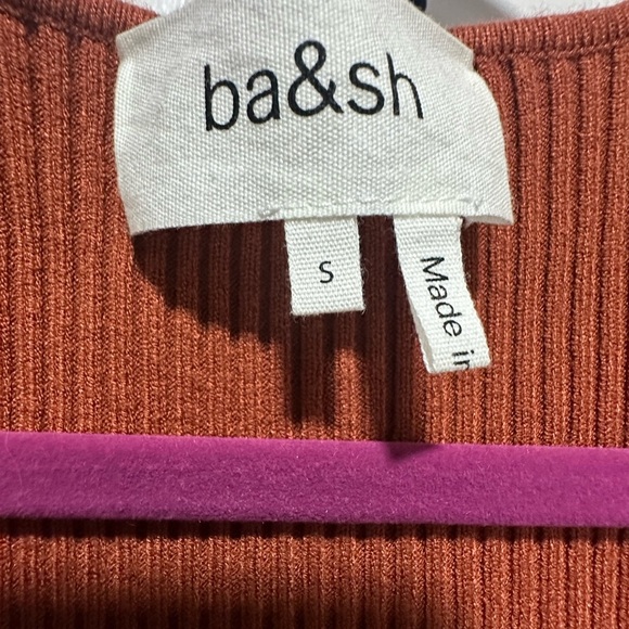 ba&sh Rust Orange V-Neck Sweater with Lace-Up Detail size Small - Picture 5 of 5